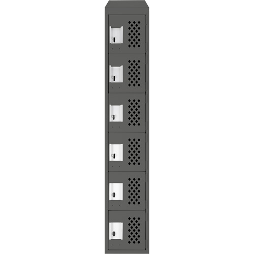 Assembled Lockerettes Clean Line Perforated Economy Lockers, 6 -tier, 18" x 72" x 12", Steel Kelford