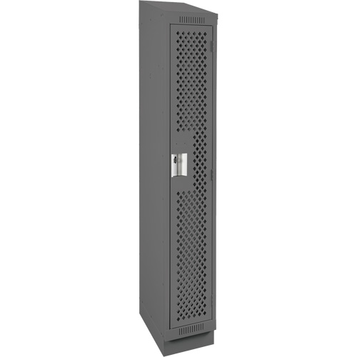 Clean Line Lockers, 12" x 12" x 82", Steel, Charcoal, Rivet (Assembled), Perforated Kelford