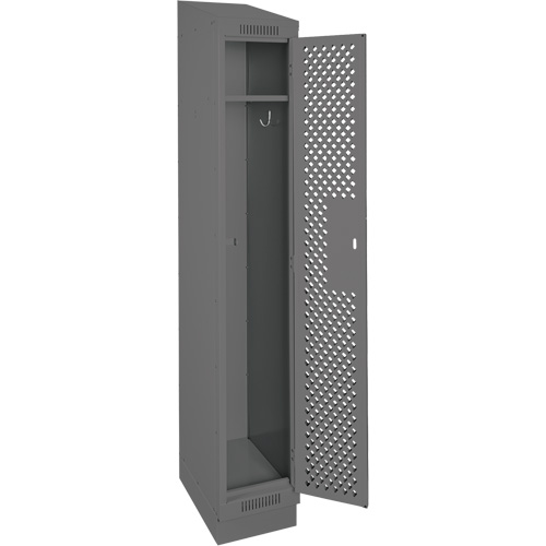 Clean Line Lockers, 12" x 12" x 82", Steel, Charcoal, Rivet (Assembled), Perforated Kelford