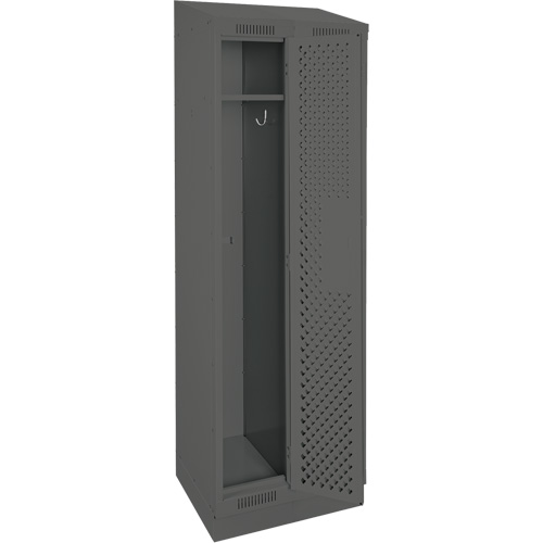 Clean Line Lockers, Bank of 2, 24" x 12" x 82", Steel, Charcoal, Rivet (Assembled), Perforated Kelford