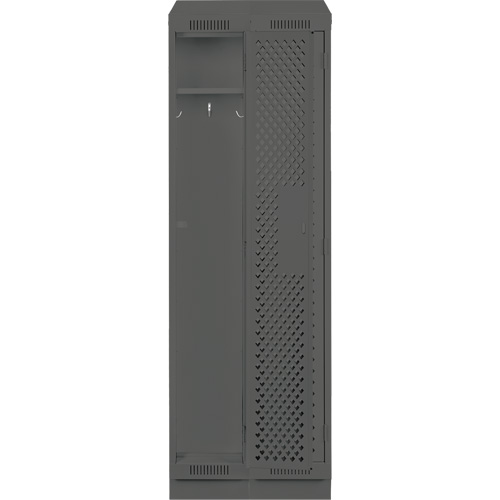 Clean Line Lockers, Bank of 2, 24" x 12" x 82", Steel, Charcoal, Rivet (Assembled), Perforated Kelford