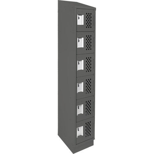 Assembled Lockerettes Clean Line Perforated Economy Lockers, 6 -tier, 18" x 72" x 12", Steel Kelford