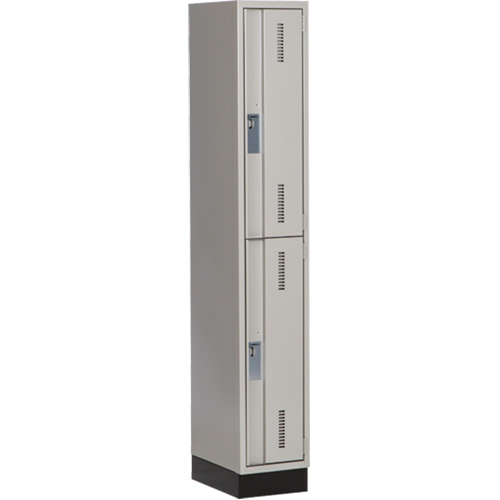 Concorde Heavy-Duty Lockers, 2 -tier, 12" x 18" x 76", Steel, Grey, Welded (Assembled) Kelford