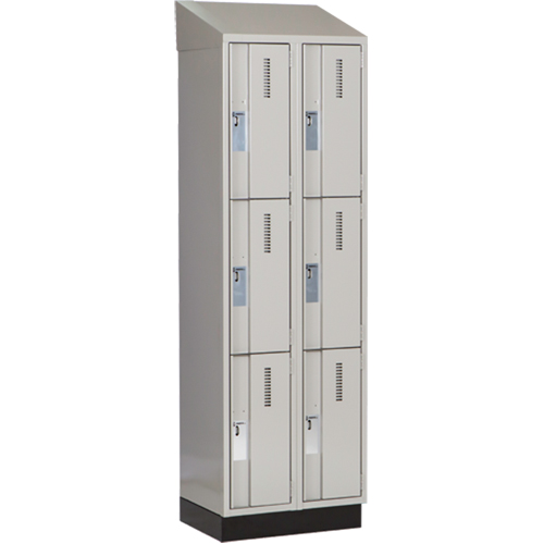Casiers robustes Concorde, 3 niveaux, Bloc de 2, 24" x 18" x 82", Acier, Gris, Soud&eacute; (assembl&eacute;) Kelford
