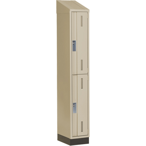 Concorde Heavy-Duty Lockers, 2 -tier, 12" x 18" x 82", Steel, Beige, Welded (Assembled) Kelford