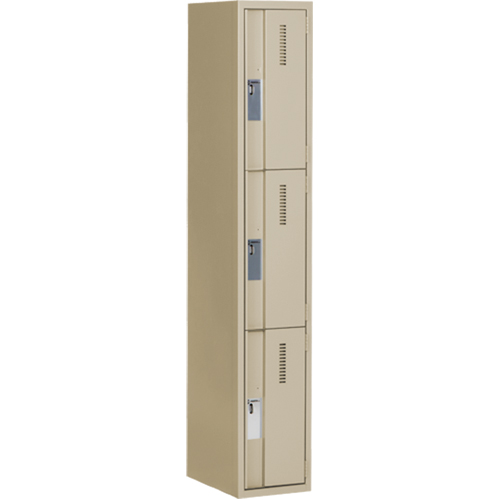 Casiers robustes Concorde, 3 niveaux, 12" x 18" x 72", Acier, Beige, Soud&eacute; (assembl&eacute;) Kelford