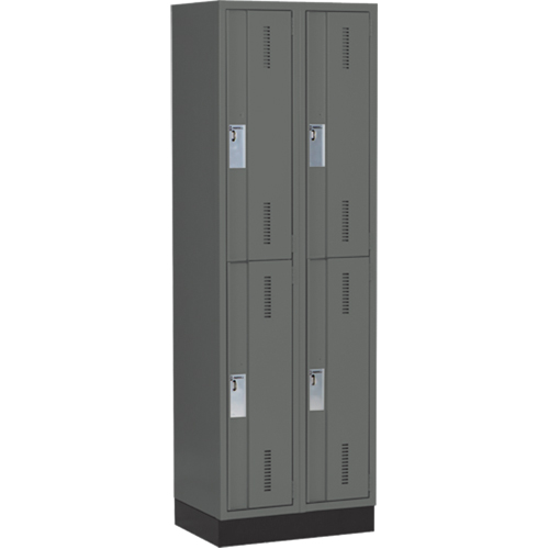 Casiers robustes Concorde, 2 niveaux, Bloc de 2, 24" x 18" x 76", Acier, Charbon, Soud&eacute; (assembl&eacute;) Kelford