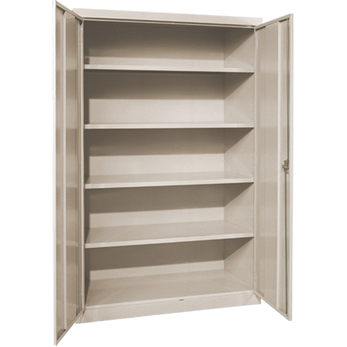 Deep Hi-Boy Storage Cabinet, Steel, 4 Shelves, 72" H x 36" W x 24" D, Beige Kelford