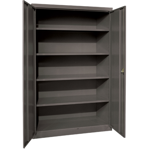 Deep Hi-Boy Storage Cabinet, Steel, 4 Shelves, 72" H x 36" W x 24" D, Charcoal Kelford