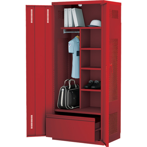 Casier de luxe pour &eacute;quipement, Acier, 36" la x 24" p x 72" h, Rouge Kelford