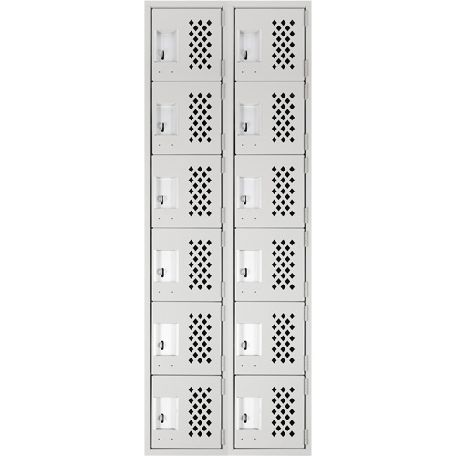 Clean Line Lockerettes, 6 -tier, Bank of 2, 18" x 72" x 12", Steel Kelford