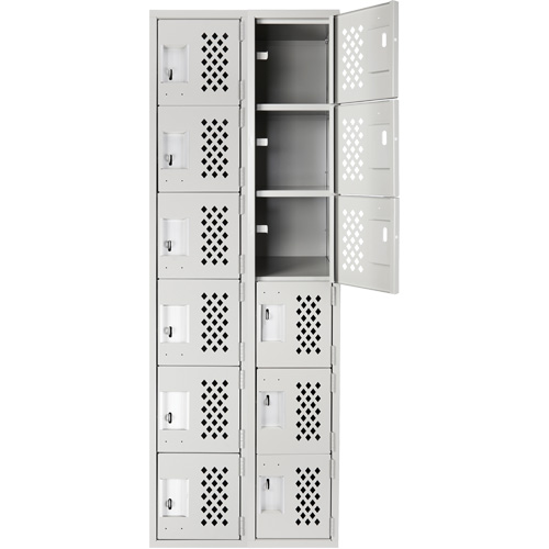 Clean Line Lockerettes, 6 -tier, Bank of 2, 18" x 72" x 12", Steel Kelford
