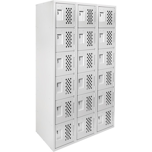Clean Line Lockerettes, 6 -tier, Bank of 3, 18" x 72" x 12", Steel Kelford