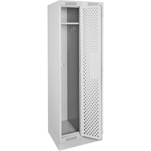 Clean Line Lockers, Bank of 2, 24" x 15" x 76", Steel, Grey, Rivet (Assembled), Perforated Kelford