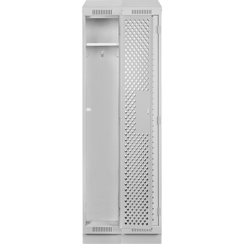 Clean Line Lockers, Bank of 2, 24" x 12" x 82", Steel, Grey, Rivet (Assembled), Perforated Kelford