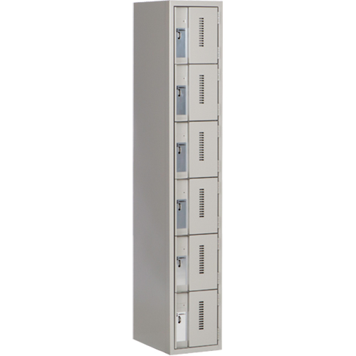 Concorde Heavy-Duty Lockers, 6 -tier, 12" x 18" x 72", Steel, Grey, Welded (Assembled) Kelford