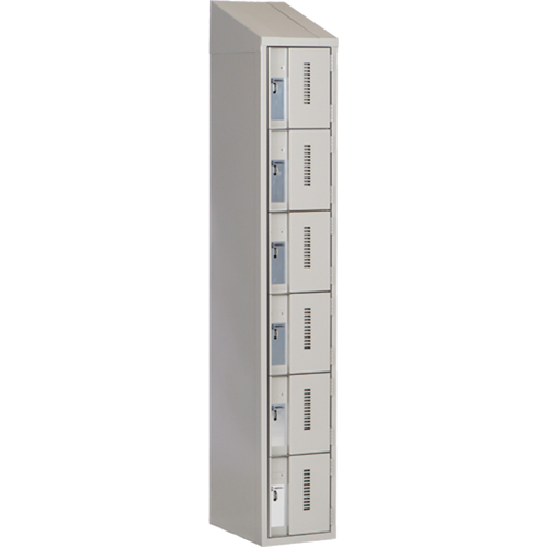 Concorde Heavy-Duty Lockers, 6 -tier, 12" x 18" x 78", Steel, Grey, Welded (Assembled) Kelford