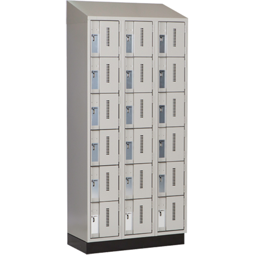 Concorde Heavy-Duty Lockers, 6 -tier, Bank of 3, 36" x 18" x 82", Steel, Grey, Welded (Assembled) Kelford