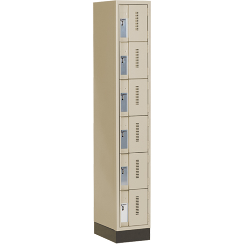 Concorde Heavy-Duty Lockers, 6 -tier, 12" x 18" x 76", Steel, Beige, Welded (Assembled) Kelford