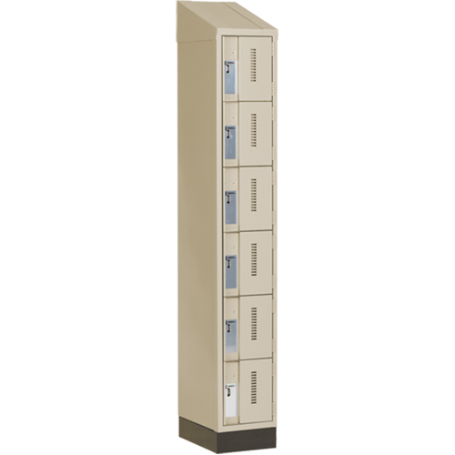 Concorde Heavy-Duty Lockers, 6 -tier, 12" x 18" x 82", Steel, Beige, Welded (Assembled) Kelford