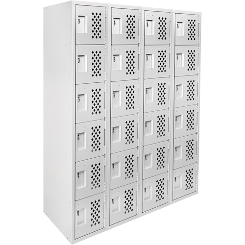 Clean Line Lockerettes, 6 -tier, Bank of 4, 18" x 72" x 12", Steel Kelford