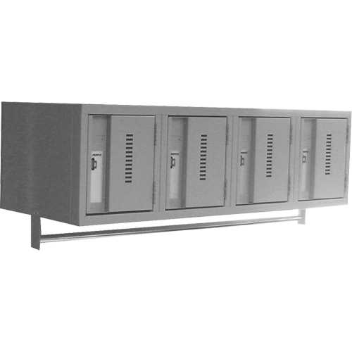 Wall Hung Lockers - Heavy Duty, Bank of 4, 18" x 12" x 12", Steel Kelford