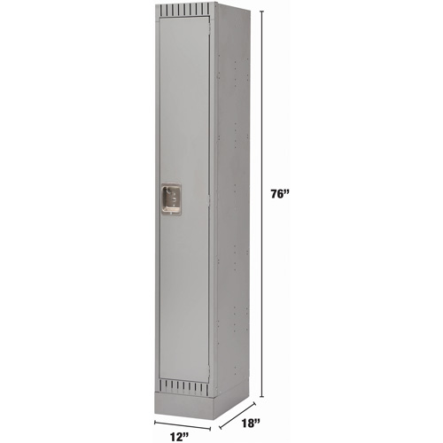 Lockers, 12" x 18" x 76", Steel, Grey, Knocked Down Kelford
