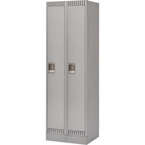 Assembled Lockers, Bank of 2, 24" x 18" x 72", Steel, Grey, Rivet (Assembled) Kelford