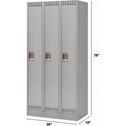 Casiers, Bloc de 3, 36" x 18" x 76", Acier, Gris, D&eacute;mont&eacute; Kelford