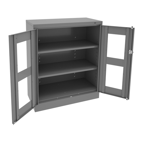 Armoire &agrave; hauteur de comptoir C-Thru, Acier, 2 Tablettes, 42" h x 36" la x 18" p Kelford