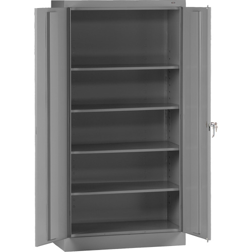 Armoire de rangement standard, Acier, 4 Tablettes, 72" h x 36" la x 18" P, Gris Kelford