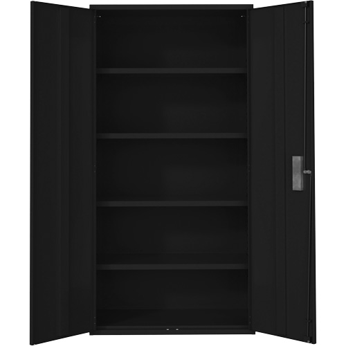 Armoire de rangement Hi-Boy, Acier, 4 Tablettes, 72" h x 36" la x 18" P, Noir Kelford