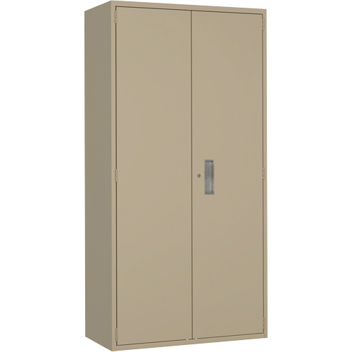 Wardrobe Storage Cabinet, Steel, 36" W x 18" D x 72" H, Beige Kelford