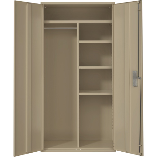 Combination Storage Cabinet, Steel, 6 Shelves, 72" H x 36" W x 18" D, Beige Kelford