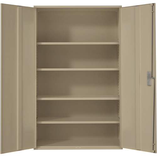 Extra Wide Hi-Boy Storage Cabinet, Steel, 4 Shelves, 72" H x 48" W x 24" D, Beige Kelford
