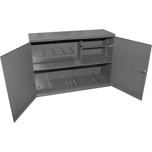 Abrasive Accessory Cabinet, Steel, 2 Drawers, 33-3/4" x 11-7/8" x 23-7/8", Grey Kelford