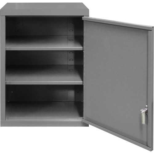 Armoire murale, 27" h x 13-11/16" la x 18" p, 2 tablettes, Acier, Gris Kelford