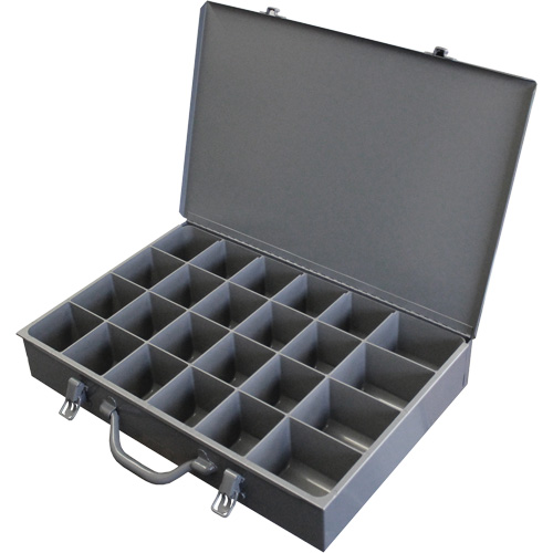 Steel Scoop Compartment Boxes, 17.875" W x 12" D x 3" H, 24 Compartments Kelford