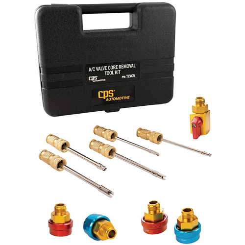 Ensemble de 10 morceaux pour le d&eacute;montage des noyaux de valves de climatisation Kelford