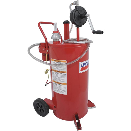 Chariot &agrave; carburant en acier de 25 gallons avec pompe rotative bidirectionnelle et filtre Kelford