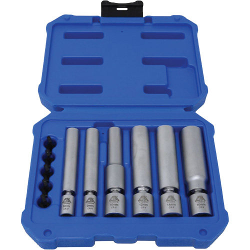 Jeu de douilles pour bougies d'allumage et bougies &agrave; incandescence 6 mcx Kelford
