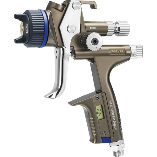 Pistolet de peinture de premi&egrave;re qualit&eacute; pour peinture automobile avec psi num&eacute;rique X5500 RP 1,3 O RPS D, Entr&eacute;e d'air 1/4" NPT, 10,24 pi³/min, Capacit&eacute; 0,6 L/0,9 L, 0,17 psi Kelford