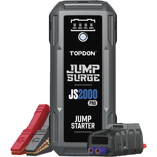 D&eacute;marreur de secours, banque d'alimentation et lampe de poche JumpSurge2000Pro &agrave; 2500 A de pointe Kelford