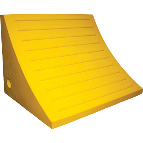 Wheel Chock, Polyurethane, Yellow, 15-1/4" W x 12-1/8" D x 10-3/4" H Kelford