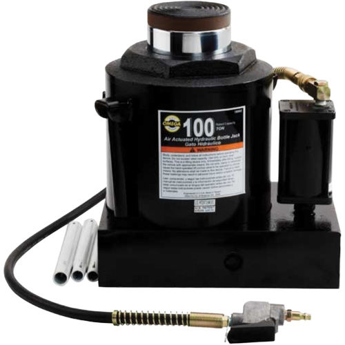 Air Actuated Bottle Jack, 100 Ton(s), Air Hydraulic/Manual Hydraulic, 17-22/25" Raised Height Kelford