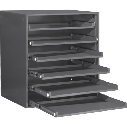 Compartment Box Cabinet, Steel, 6 Slots, 20-5/16" W x 15-15/16" D x 21-7/8" H, Grey Kelford