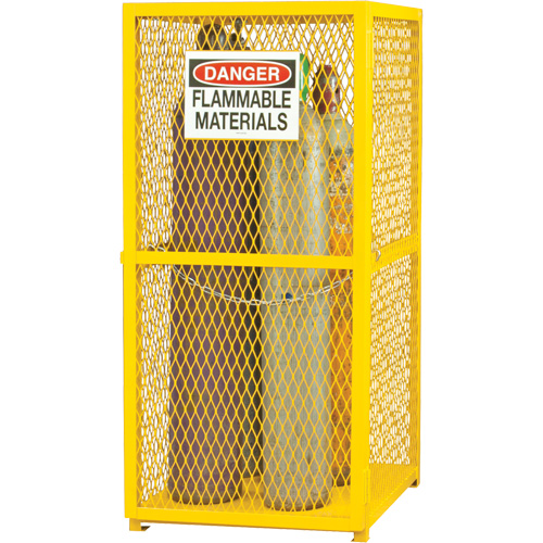 Gas Cylinder Storage Cabinet, 9 Cylinder Capacity, 30" W x 30" D x 71-3/4" H, Yellow Kelford