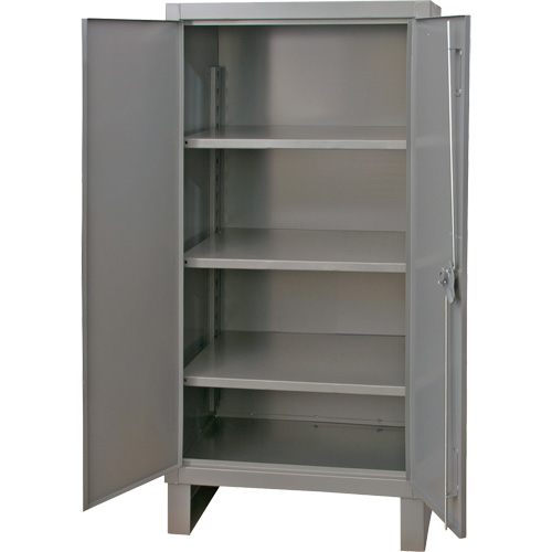 Armoire tr&egrave;s robuste, Acier, 3 Tablettes, 66" h x 36" la x 24" P, Gris Kelford