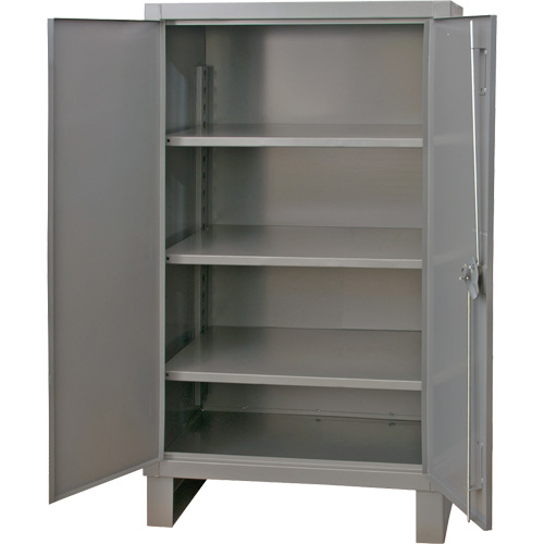 Extra Heavy-Duty Cabinet, Steel, 3 Shelves, 66" H x 48" W x 24" D, Grey Kelford