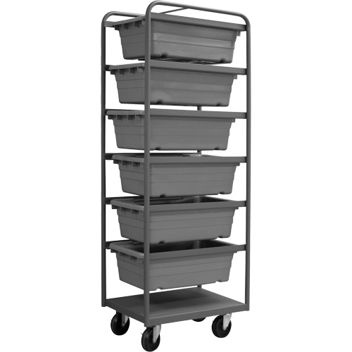 Mobile Tub Rack, Double-sided, 6 bins, 26" W x 18" D x 74" H Kelford